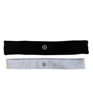 Lululemon Cardio Cross Trainer Headband (White) & Slipless Headband (Black)